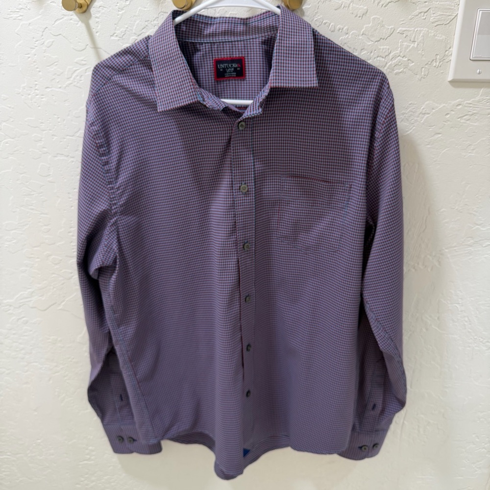 UNTUCKit Men's Symington Plaid Button Down Shirt Large